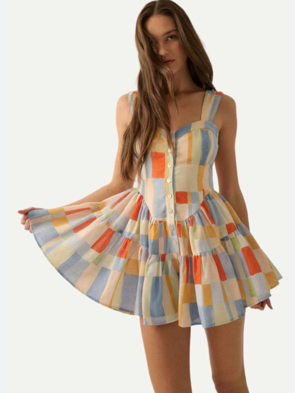 NWT Promesa Multicolor Patchwork Romper